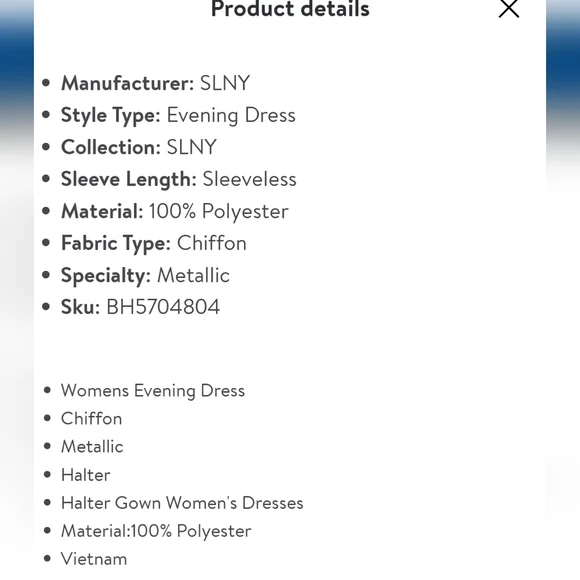 SLNY Printed Tulip Maxi Dress Style 9171810. Size 14. Color: Ivory Mult - Picture 8 of 8